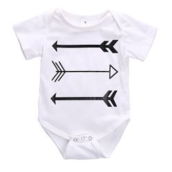 Newborn Infant Girl Boy Clothes Romper Jumpsuit Bodysuit Outfit Baby One-pieces 3-6 Months White