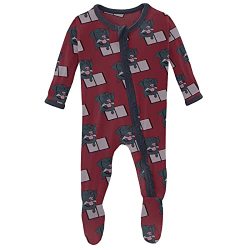 Kickee Pants Print Muffin Ruffle Footie With Zipper Sleepwear One Piece Baby Bodysuit Girl Baby Clothes Baby Footies Pajamas Wild Strawberry Dog Ate My
