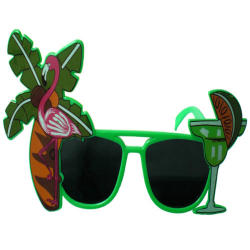 Hawaiian Party Sunglasses- Palm Tree And Flamingo Sunglasses
