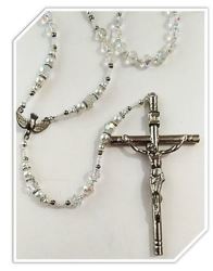 Lasso wedding Rosary In Crystal Glass