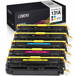 Lemero Remanufactured Toner Cartridge Replacement For Hp 131A CF210A CF211A CF212A CF213A - For Hp Laserjet Pro 200 Color M251NW Mfp M276NW Bk c m y 5