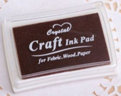 1 Pcs Coffee Ink Pad For Craft Rubber Stamps - Paper wood fabric - Oil Based