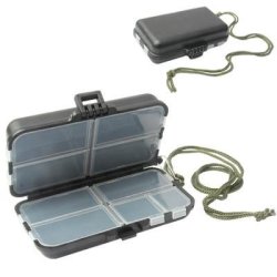 Convenient Portable 9-COMPARTMENT Folding Tackle Box Case With Neck Strap For Fishing