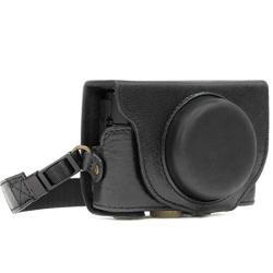 Megagear Sony Cyber-shot DSC-RX100 III DSC-RX100 Iv DSC-RX100 V DSC-RX100 II Leather Camera Case With Strap Black