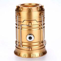 3-IN-1 Rechargeable Camping Lantern Portable Outdoor LED Flame Lantern Flashlights Gold