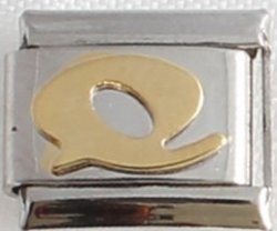 Italian Charm - Gold Plated Letter Q