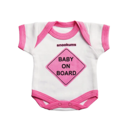 Snookums Baby On Board Babygro Pink