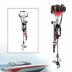 2.3HP 2 Stroke 52CC Outboard Motor, Heavy Duty Short Shaft Marine Boat  Engine with Water Cooling System for Inflatable Fishing Boat Kayak Canoe  Small