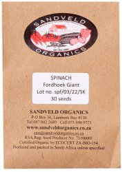 Sandveld Seeds Spinach Fordhoek Giant Alike