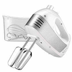 Hand Mixer Electric Cusinaid 5-SPEED Hand Mixer With Turbo Handheld Kitchen Mixer Includes Beaters Dough Hooks And Storage Case White Renewed