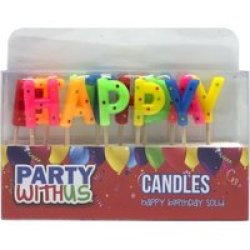 Party With Us Happy Birthday Candle