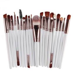 Set Of 20 Piece White Make-up Brush Kit - Professional Tools For Your Make-up Ragime