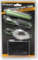 6 Function Camping Cutlery Set Green