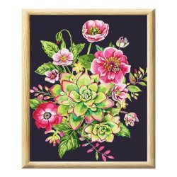 Adult Paint By Numbers With Frame - Flower Fare
