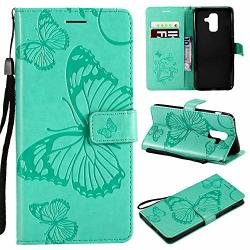 Galaxy A6 Plus Case Unextati Galaxy A6 Plus Flip Folio Pu Leather Wallet Case With Magnetic Closure For Samsung Galaxy A6 Plus Green 2