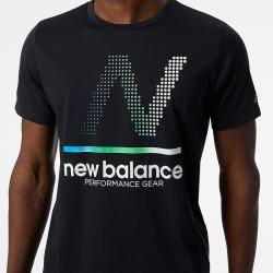 New Balance Men's Tenacity Heather Tech Ss Print - Black - Md
