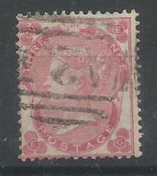 Great Britain Used Abroad 1862 3d Pale Carmine Rose With A25 Cancel Fine Used