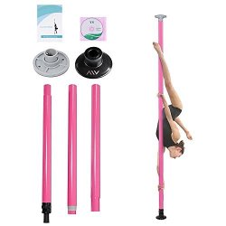 AW Portable Dance Pole Full Kit Package Exercise Club Party Weight Loss Fitness 50MM W bag Pink