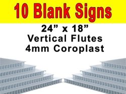 YELLOW CORRUGATED BLANK SIGN SHEET 4MM X 24" X 18" HORIZONTAL SIGNS