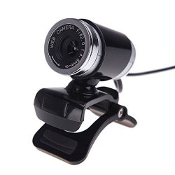 Jeswell USB 2.0 Webcam Clip-on 12.0 Megapixels Digital Video HD Web Camera With Microphone For Desktop Computer PC Laptop Skype Black
