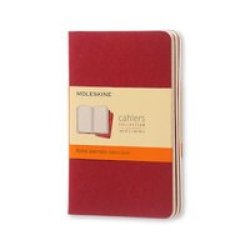 Moleskine Ruled Cahier Journal Pack 70GSM 9X14CM 32 Sheets Pack Of 3 Cranberry Red