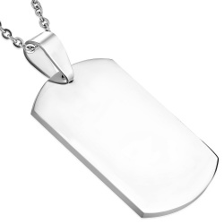 23x33mm Stainless Steel Engravable Tag Charm Pendant - Pac379