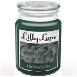 Lilly Lane Christmas Pine Scented Candle Large Lidded Mason Glass Jar Wax Capacity 510GRAMS Burn Time Up To 75 Hours High Quality Premium Paraffin