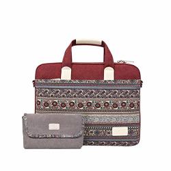 Allciaa Canvas Laptop Shoulder Messenger Bag Case Sleeve With Small Case For 13 Inch Laptop 14INCH Case Laptop Briefcase 15 Inch Color : Wine Red Size : 13 Inches