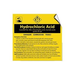 Hydrochloric Acid Caswell No 486 Chlorohydric Acid Label Decal Sticker 18 In X 18 In