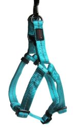 Dog's Life - Reflective Supersoft Webbing Step In Harness - Turquoise Small
