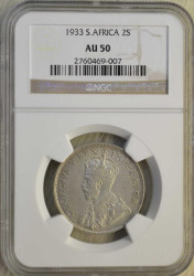 1933 2 Shilling Florin Au50 Graded By Ngc