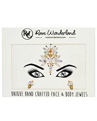 Iridescent Festival Rhinestone Jewels Rave Sun Goddess - One Size