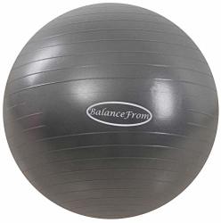 Balancefrom Anti-burst And Slip Resistant Exercise Ball Yoga Ball Fitness Ball Birthing Ball With Quick Pump 2 000-POUND Capacity 58-65CM L Gray