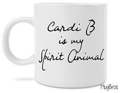 MugBros Funny Cardi B Is My Spirit Animal Coffee Mug Novelty Gift Cardi B Gift