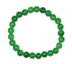 Myhealingworld Dark Green Jade 8MM Round Beads Meditation Bracelet