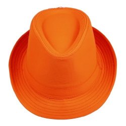 Smile Ykk Men's Messer Neon Cotton Bootlegger Gangster Fedora Hat Orange