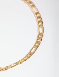 Goldair Gold Plated Thin Figaro Chain Bracelet