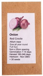 Heirloom Veg Seeds - Onion - Red Creole