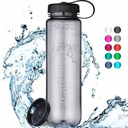 720DGREE"SIMPLBOTTLE" Leakproof Water Bottle 1LITRE 1L 1000ML Gray Sport Bottles - Bpa Free - Tritan Plastic Fruit Infuser Sieve Perfect