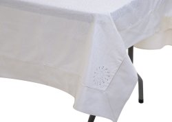 Cottonbox Gala Polycotton Reyna Cream W crystal - 8-10 Seater Tablecloth