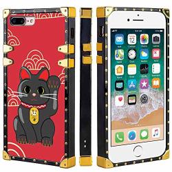 Besteecase Apple Iphone 8 Plus 7 Plus 5.5 Inch Square Case Cover Lucky Cat