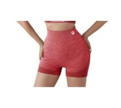 Liftbutt Bliss: Women's High-waisted Yoga Shorts - Dusted Red - S-m