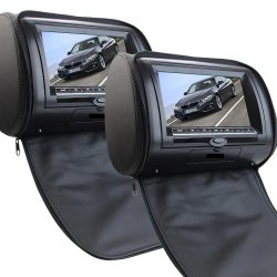 Set Of 2 Car DVD Headrest 7 Screen - Black