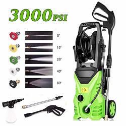 Homdox 1800W Electric Pressure Washer 3000 Psi 1.80 Gpm Electric Power Washer With Hose Reel And 5 Nozzles