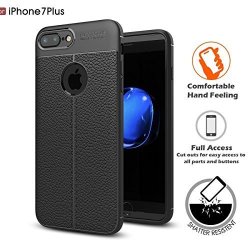 Likesea Apple Iphone 7 Plus Case Litchi Leather Striae Shockproof Tpu Protection Cover For Apple Iphone 7 Plus - Black