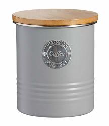 Typhoon Living Airtight Coffee Storage Canister With Bamboo Lid Grey 1 Litre