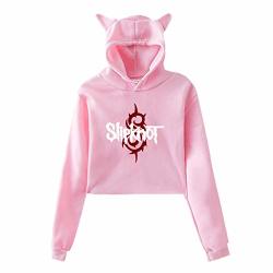 Women's Cat Ear Hoodie Sweater Slipknot Hoody Pink M
