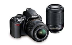 Nikon D3100 Dslr Camera With 18-55MM VR 55-200MM Zoom Lenses Black