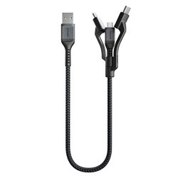 Nomad Kevlar Universal Cable 0.3 Meters Usb-a To Usb-c Lightning And Micro-usb