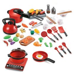 Pretend Play Kitchen Appliances And Food Set - 52 Piece